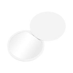 Round Cosmetic Mirror Compact Mirror for Business Travel White